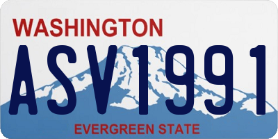 WA license plate ASV1991