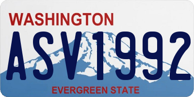 WA license plate ASV1992