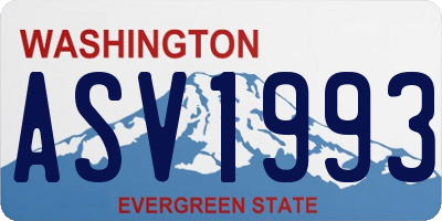 WA license plate ASV1993