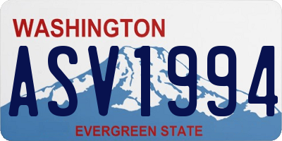 WA license plate ASV1994