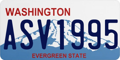 WA license plate ASV1995