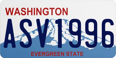 WA license plate ASV1996