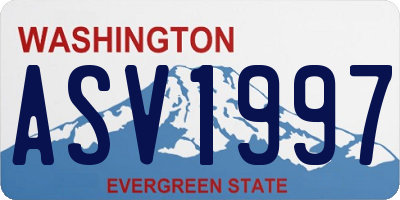 WA license plate ASV1997