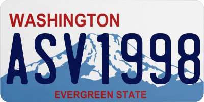 WA license plate ASV1998