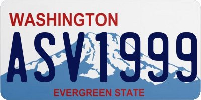WA license plate ASV1999