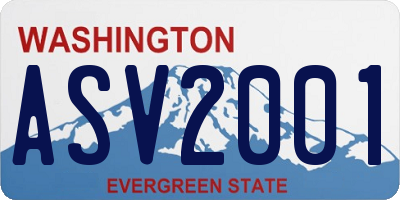 WA license plate ASV2001