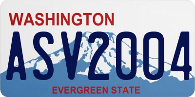 WA license plate ASV2004