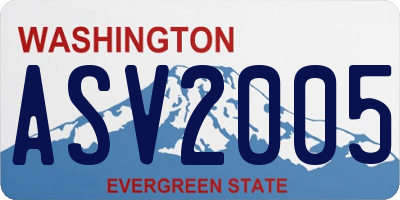 WA license plate ASV2005