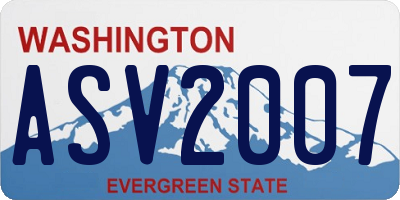 WA license plate ASV2007