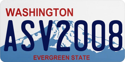 WA license plate ASV2008