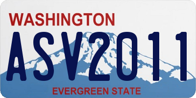 WA license plate ASV2011