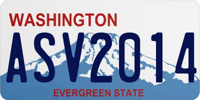 WA license plate ASV2014