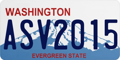 WA license plate ASV2015