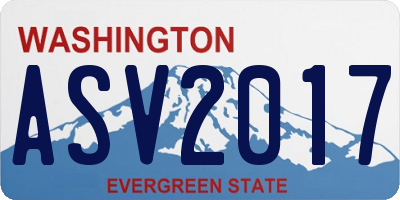 WA license plate ASV2017