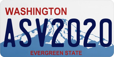 WA license plate ASV2020