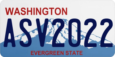 WA license plate ASV2022