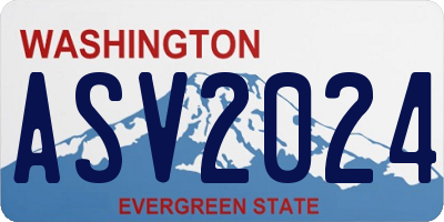 WA license plate ASV2024