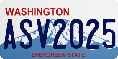 WA license plate ASV2025