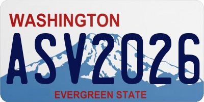 WA license plate ASV2026