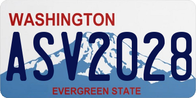 WA license plate ASV2028