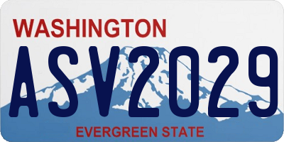WA license plate ASV2029