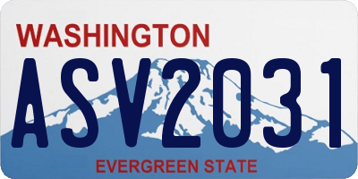 WA license plate ASV2031