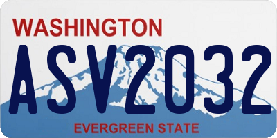 WA license plate ASV2032