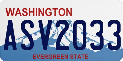 WA license plate ASV2033
