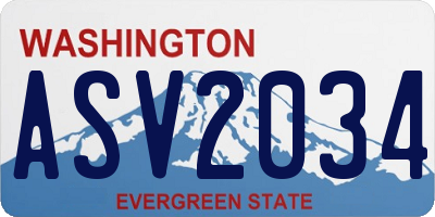 WA license plate ASV2034
