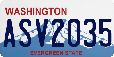 WA license plate ASV2035