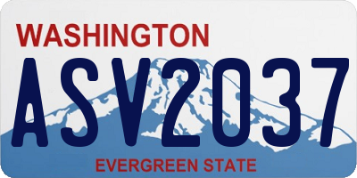WA license plate ASV2037