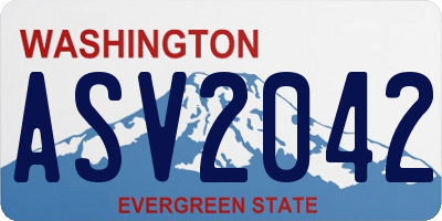 WA license plate ASV2042