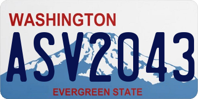 WA license plate ASV2043