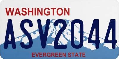 WA license plate ASV2044
