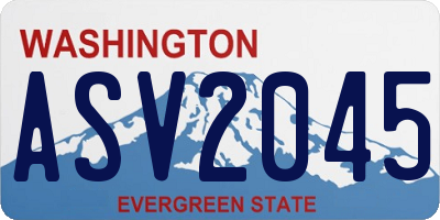 WA license plate ASV2045