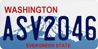 WA license plate ASV2046