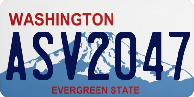 WA license plate ASV2047