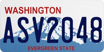 WA license plate ASV2048