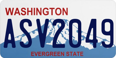 WA license plate ASV2049
