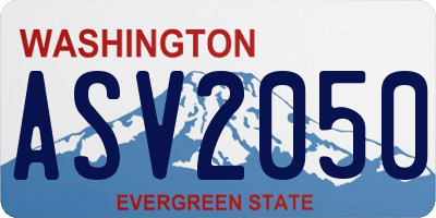 WA license plate ASV2050