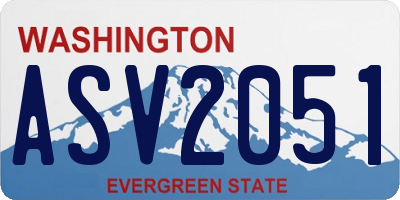 WA license plate ASV2051