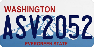 WA license plate ASV2052