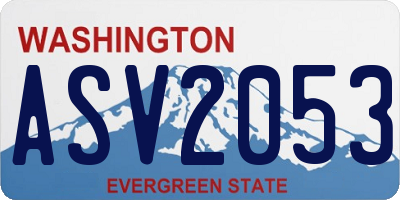WA license plate ASV2053