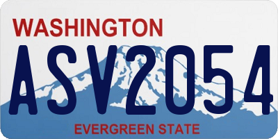 WA license plate ASV2054