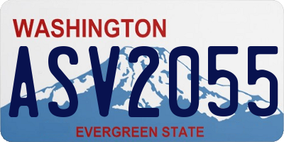WA license plate ASV2055