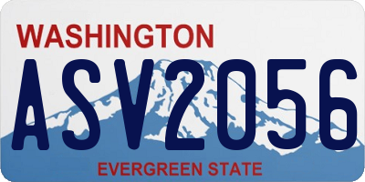 WA license plate ASV2056