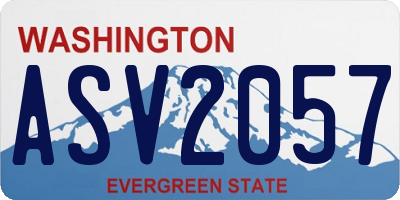 WA license plate ASV2057