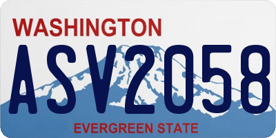 WA license plate ASV2058