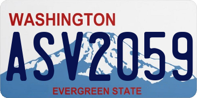 WA license plate ASV2059
