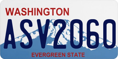 WA license plate ASV2060
